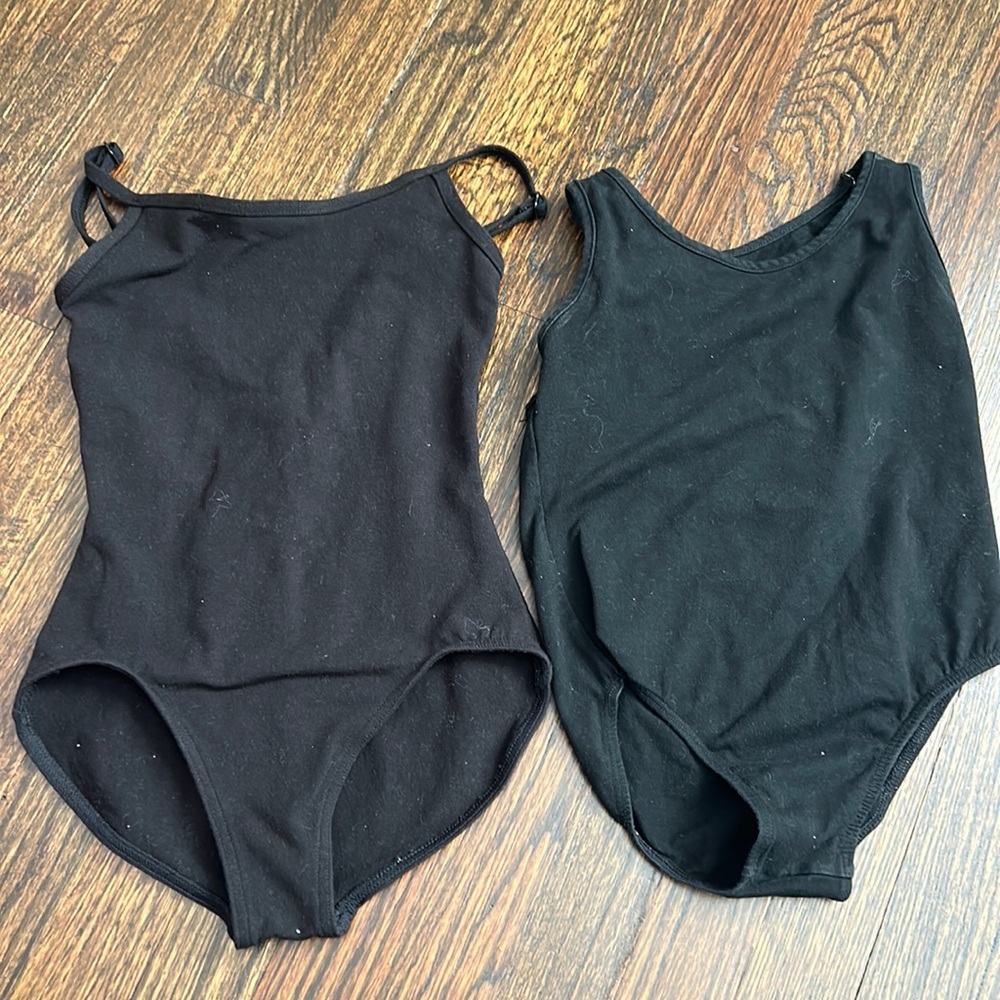 Set of 2 girls black dance leotards